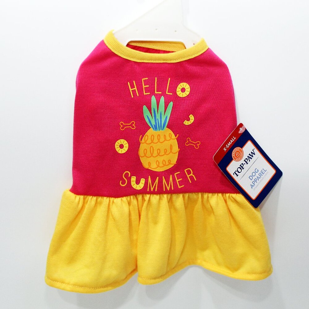 Top Paw Pineapple Hello Summer Dress for Dogs, XS